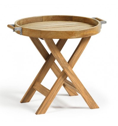 Sidebord Ø 50 cm · teaktræ