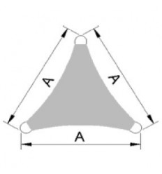 450 x 450 x 450 cm Sonnensegel Dreieck