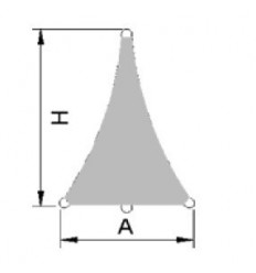 Basis: 300 • Udhæng: 400 cm solsejl trekant