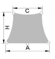 A: 300 x H: 200 x C: 200 cm solsejl kvadrat