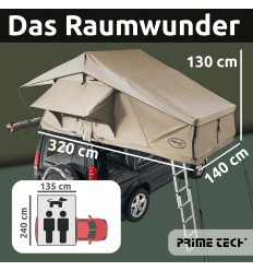 Extended L • 320x140x130cm tagtelt beige